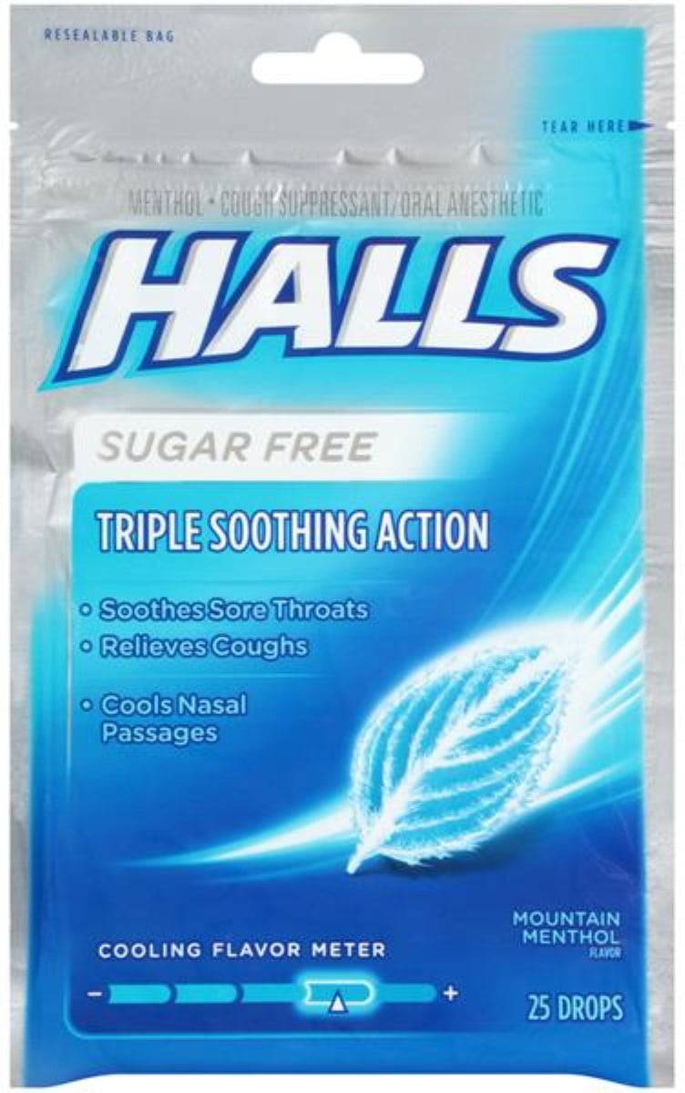 Halls - Halls, Relief - Cough Suppressant/Oral Anesthetic, Sugar Free,  Mountain Menthol Flavor (25 count), Shop