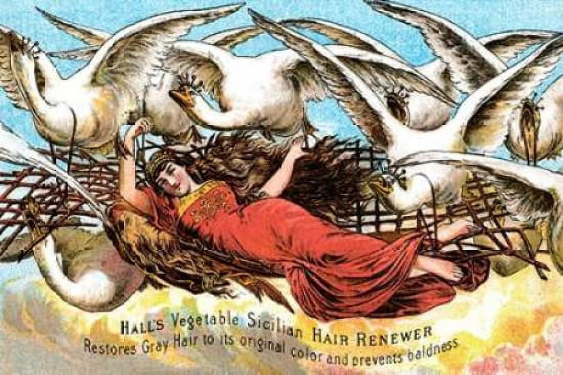 Halls Vegetable Sicillian Hair Renewer Canvas Art - Advertisement (12 x 18)