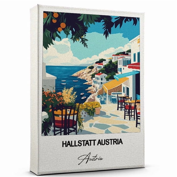 Hallstatt Austria Travel Canvas Art Stunning Travel Wall Print Austria Canvas Inspired Artwork to Elevate Your Living Room or Office Ready to Hang