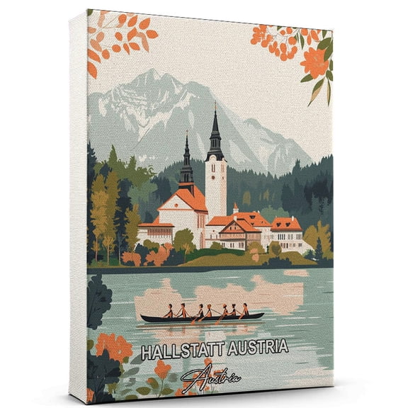 Hallstatt Austria Travel Canvas Wall Art  Austria Canvas  A Scenic Artwork That Evokes Calmness, Wanderlust, and Connection with the World