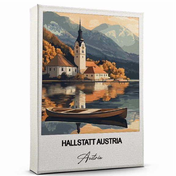 Hallstatt Austria Travel Wall Decor  Scenic Travel Canvas Print of Austria Canvas  Beautiful Gift for Home, Office, or Living Space