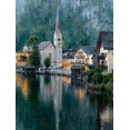 thumbnail image 1 of Hallstatt Austria Village Lake Reflection Canvas Print, Suitable for Living Room, Bedroom, Office, Study Decor, 1 of 8