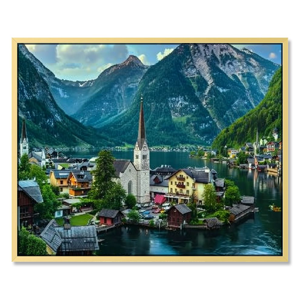 Hallstatt Salzkammergut Austria Mountains Evening Lake Boats Houses ...