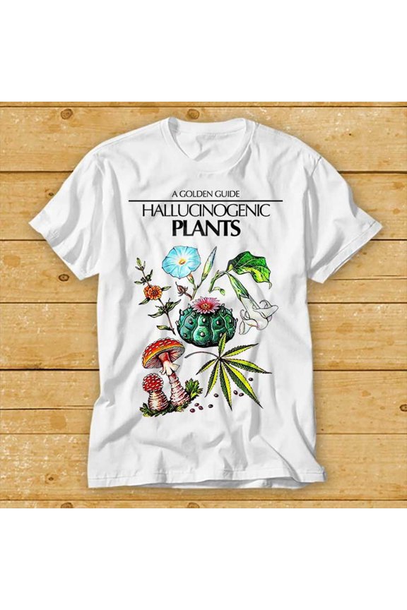 Hallucinogenic Plants T Shirt 90S Shirt Magic Mushroom Book Cover Gothic Cool Gift Hype Vintage Retro Top Tee