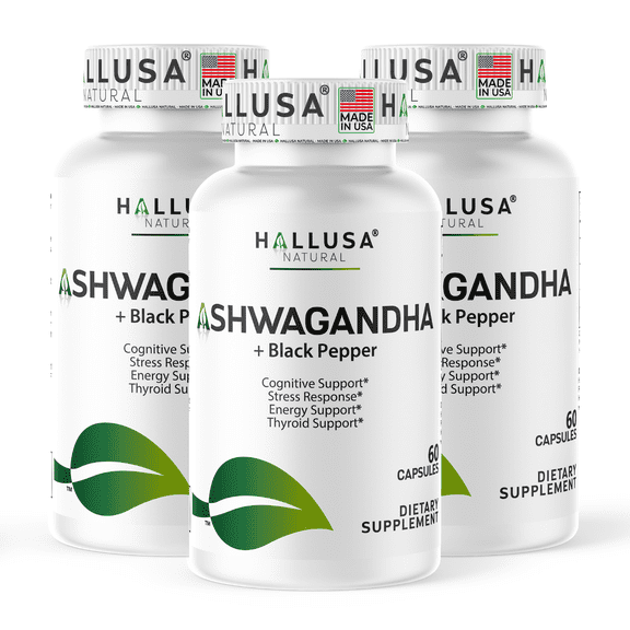 Organic Ashwagandha 1050mg with Black Pepper, 180 capsules. Stress & Mood Support Supplement, Adaptogen for Focus & Energy
