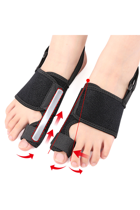 Hallux Valgus Corrector Overlapping Toe Splint, Adjustable Day Night Fixing Brace Built-in Aluminum Strip,1PC