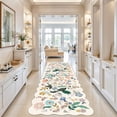 thumbnail image 1 of Hallway 4x10 Washable Area Rugs: Indoor Floral Scalloped Rug For Kitchen Entryway Farmhouse Bathroom Soft Carpet With Non Slip Backing Water Resistant Thin Laudry Floor Mat (4x10 Cream), 1 of 7