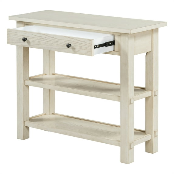 Hallway Console Table, Retro Console Table, Entryway Table Display Shelf With 2 Drawers And 2-Tier Open Storage Shelf For Entryway Dining Room, Living Room, Home