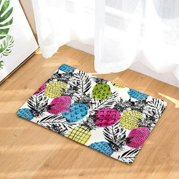 Hallway Mats Green Plants Print Bedroom Living Room Floor Rugs Anti-Slip Kitchen Bathroom Carpet Washable