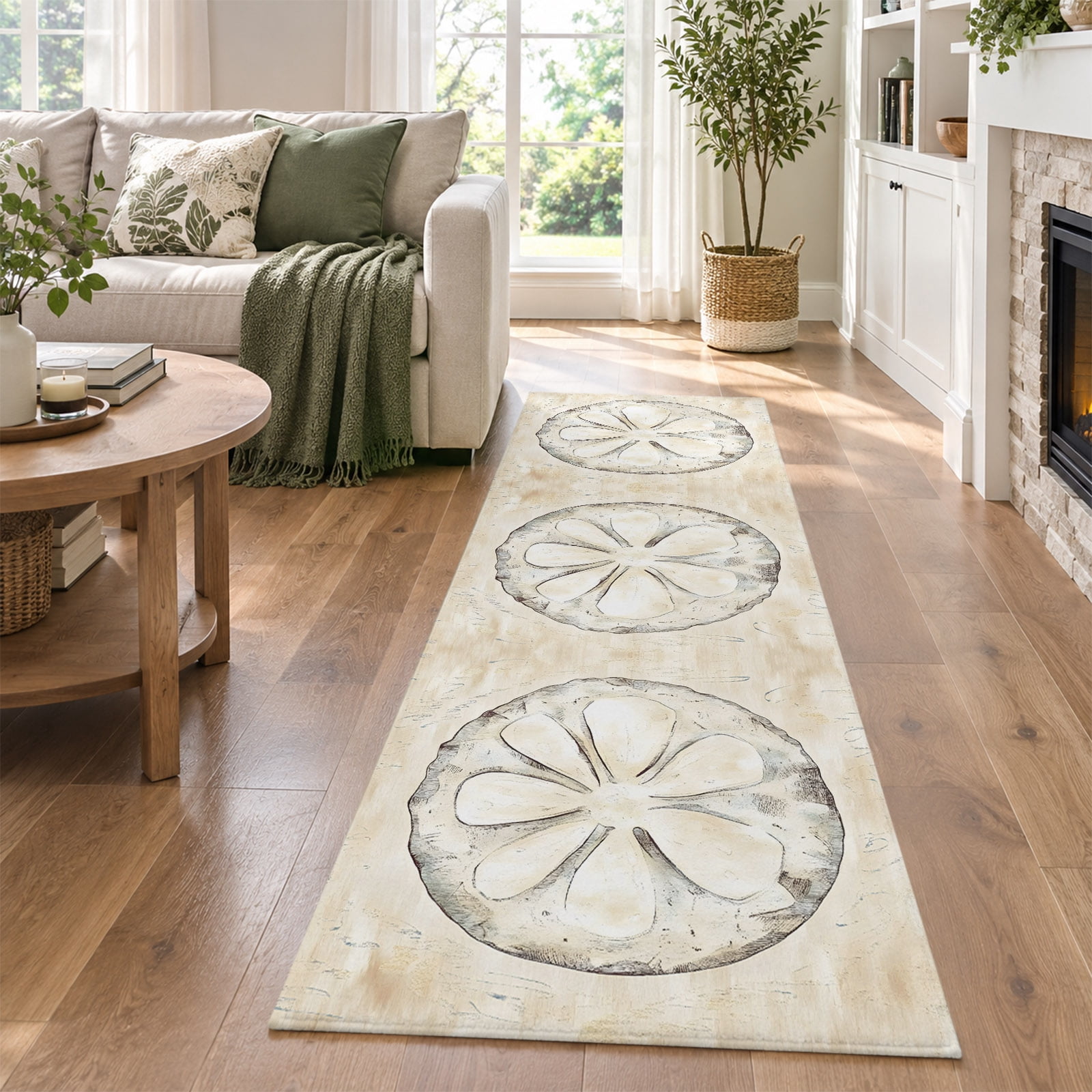 Hallway Runner Rug 2.6x12ft, Sand Dollar Coastal Non Slip Area Rugs for ...