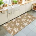 thumbnail image 1 of Hallway Runner Rug 2'x6', Beige Brown Starfish Coastal Kitchen Runner Rugs Non-Slip Carpet Mats, Nautical Summer Ocean Abstract Art Bedside Rugs Runners Floor Carpet for Bathroom Laundry Room, 1 of 8