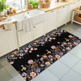 thumbnail image 1 of Hallway Runner Rug 2'x6', Black Spring Floral Kitchen Runner Rugs Non-Slip Carpet Mats, Elegant Flowers Farmhouse Botanical Bedside Rugs Runners Washable Floor Carpet for Bathroom Laundry Room, 1 of 8