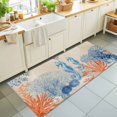 thumbnail image 1 of Hallway Runner Rug 2'x6', Blue Red Seahorse Coastal Kitchen Runner Rugs Non-Slip Carpet Mats, Farmhouse Beach Coral Nautical Bedside Rugs Runners Washable Floor Carpet for Bathroom Laundry Room, 1 of 8