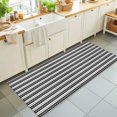 thumbnail image 1 of Hallway Runner Rug 2'x6', Boho Black Stripe Kitchen Runner Rugs Non-Slip Carpet Mats, Abstract Geometric White Minimalist Bedside Rugs Runners Washable Floor Carpet for Bathroom Laundry Room, 1 of 8