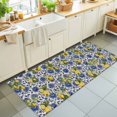 thumbnail image 1 of Hallway Runner Rug 2'x6', Lemons Flowers Kitchen Runner Rugs Non-Slip Carpet Mats, Summer Yellow Fruits Blue Floral Beige Bedside Rugs Runners Washable Floor Carpet for Bathroom Laundry Room, 1 of 8