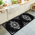 thumbnail image 1 of Hallway Runner Rug 2'x6', Nautical Anchor Kitchen Runner Rugs Non-Slip Carpet Mats, Coastal Ocean Sea Chic Textured Black Bedside Rugs Runners Washable Floor Carpet for Bathroom Laundry Room, 1 of 8