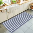 thumbnail image 1 of Hallway Runner Rug 2'x6', Navy Blue Striped Kitchen Runner Rugs Non-Slip Carpet Mats, Farmhouse Striped Geometric Art Bedside Rugs Runners Washable Floor Carpet for Bathroom Laundry Room, 1 of 8