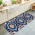 thumbnail image 1 of Hallway Runner Rug 2'x6', Orange Blue Kitchen Runner Rugs Non-Slip Carpet Mats, Morocco Boho Abstract Floral Ethnic Tribal Bedside Rugs Runners Washable Floor Carpet for Bathroom Laundry Room, 1 of 8