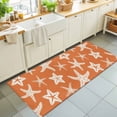 thumbnail image 1 of Hallway Runner Rug 2'x6', Orange Starfish Coastal Kitchen Runner Rugs Non-Slip Carpet Mats, Nautical Summer Ocean Abstract Art Bedside Rugs Runners Washable Floor Carpet for Bathroom Laundry Room, 1 of 8