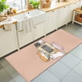 thumbnail image 1 of Hallway Runner Rug 2'x6', Pink Brown Cute Cat Kitchen Runner Rugs Non-Slip Carpet Mats, Cartoon Funny Heater Cats Bedside Rugs Runners Washable Floor Carpet for Bathroom Laundry Room, 1 of 8