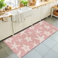 thumbnail image 1 of Hallway Runner Rug 2'x6', Pink Starfish Coastal Kitchen Runner Rugs Non-Slip Carpet Mats, Nautical Summer Ocean Abstract Art Bedside Rugs Runners Washable Floor Carpet for Bathroom Laundry Room, 1 of 8