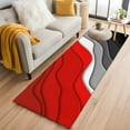 thumbnail image 1 of Hallway Runner Rug 2'x6', Red Black Ombre Long Non-slip Runner Rugs, Modern Geometric Abstract Aesthetics Cream Outdoor Indoor Throw Floor Carpet Mat for Living Room/Bedroom/Kitchen/Office/Laundry, 1 of 9