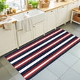 thumbnail image 1 of Hallway Runner Rug 2'x6', Red Navy Blue Striped Kitchen Runner Rugs Non-Slip Carpet Mats, Contemporary Minimalist Aesthetic Bedside Rugs Runners Washable Floor Carpet for Bathroom Laundry Room, 1 of 8