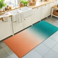 thumbnail image 1 of Hallway Runner Rug 2'x6', Teal Orange Ombre Kitchen Runner Rugs Non-Slip Carpet Mats, Contemporary Art Abstract Aesthetics Bedside Rugs Runners Washable Floor Carpet for Bathroom Laundry Room, 1 of 8