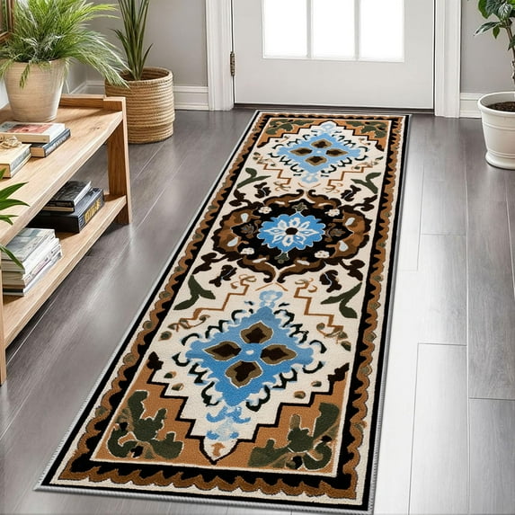 Hallway Runner Rug 2'x6' Washable Area Rugs Non Slip Laundry Rug Runner Floor Carpet Runners for Hallways Entryway Laundry Room Kitchen