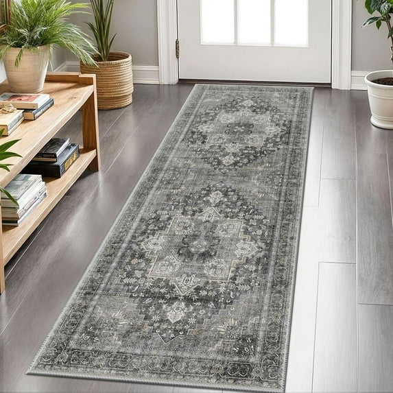 Hallway Runner Rug 2'x6' Washable Area Rugs Non Slip Laundry Rug Runner Floor Carpet Runners for Hallways Entryway Laundry Room Kitchen