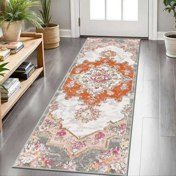 Hallway Runner Rug 2'x6' Washable Area Rugs Non Slip Laundry Rug Runner Floor Carpet Runners for Hallways Entryway Laundry Room Kitchen