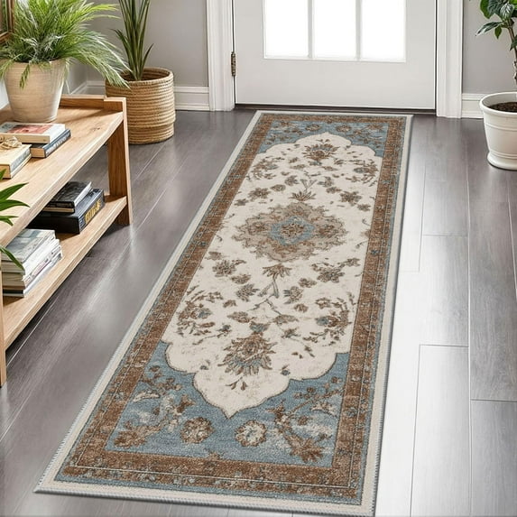 Hallway Runner Rug 2'x6' Washable Area Rugs Non Slip Laundry Rug Runner Floor Carpet Runners for Hallways Entryway Laundry Room Kitchen