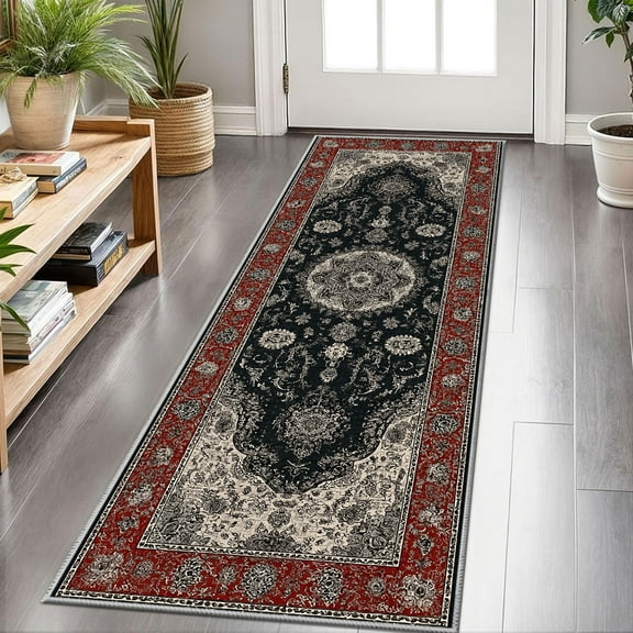Hallway Runner Rug 2'x6' Washable Area Rugs Non Slip Laundry Rug Runner Floor Carpet Runners for Hallways Entryway Laundry Room Kitchen