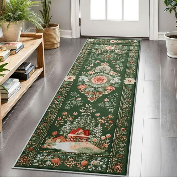 Hallway Runner Rug 2'x6' Washable Area Rugs Non Slip Laundry Rug Runner Floor Carpet Runners for Hallways Entryway Laundry Room Kitchen