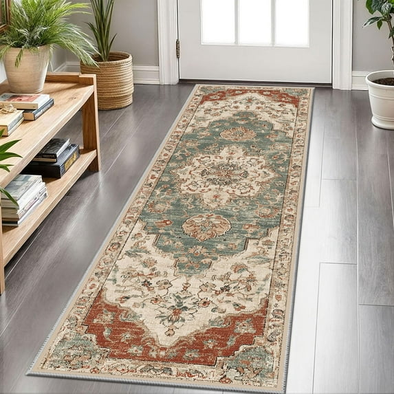 Hallway Runner Rug 2'x6' Washable Area Rugs Non Slip Laundry Rug Runner Floor Carpet Runners for Hallways Entryway Laundry Room Kitchen
