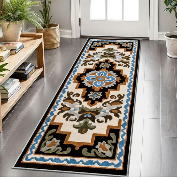 Hallway Runner Rug 2'x6' Washable Area Rugs Non Slip Laundry Rug Runner Floor Carpet Runners for Hallways Entryway Laundry Room Kitchen