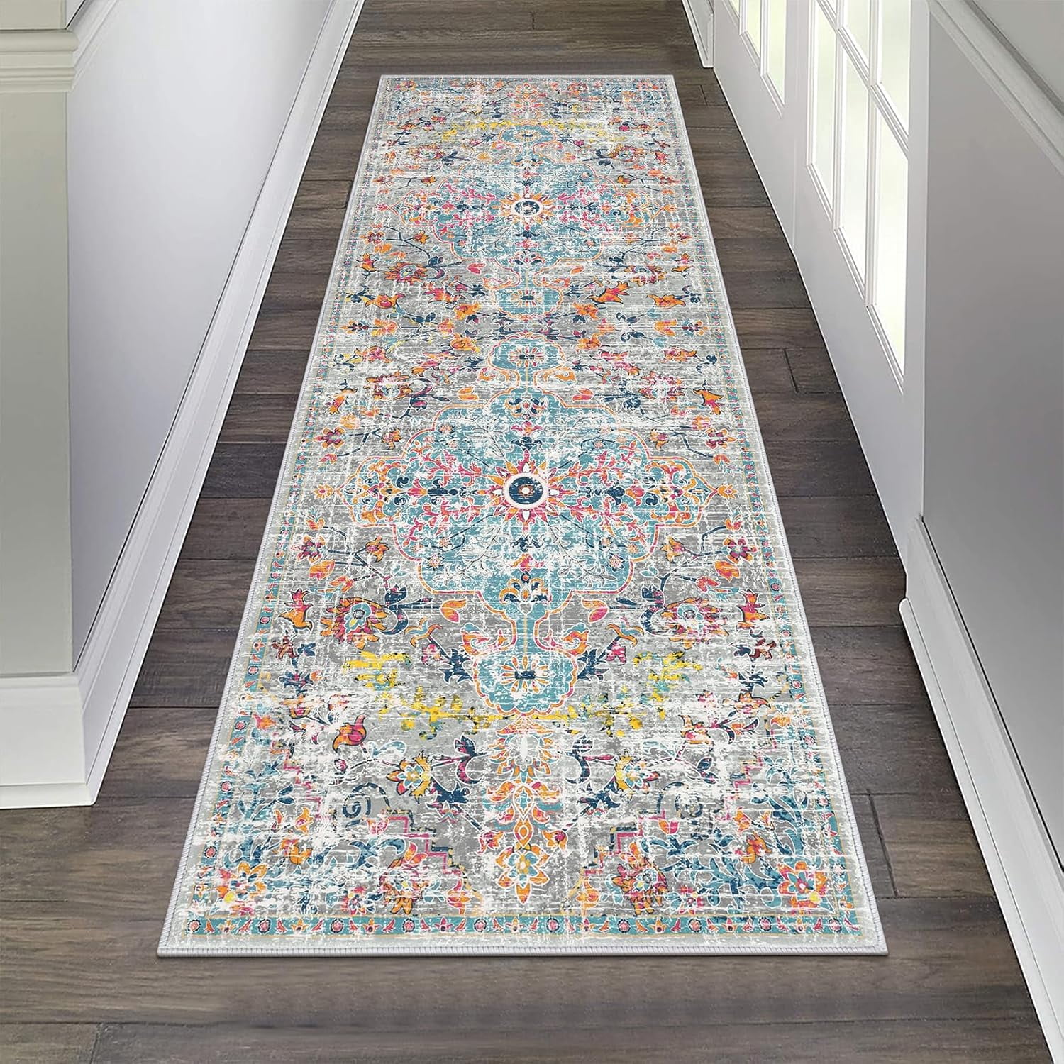 Frontgate Rugs Runners Hallway Runner Rug 2'x6' Washable Boho Farmhouse Entryway Kitchen ...