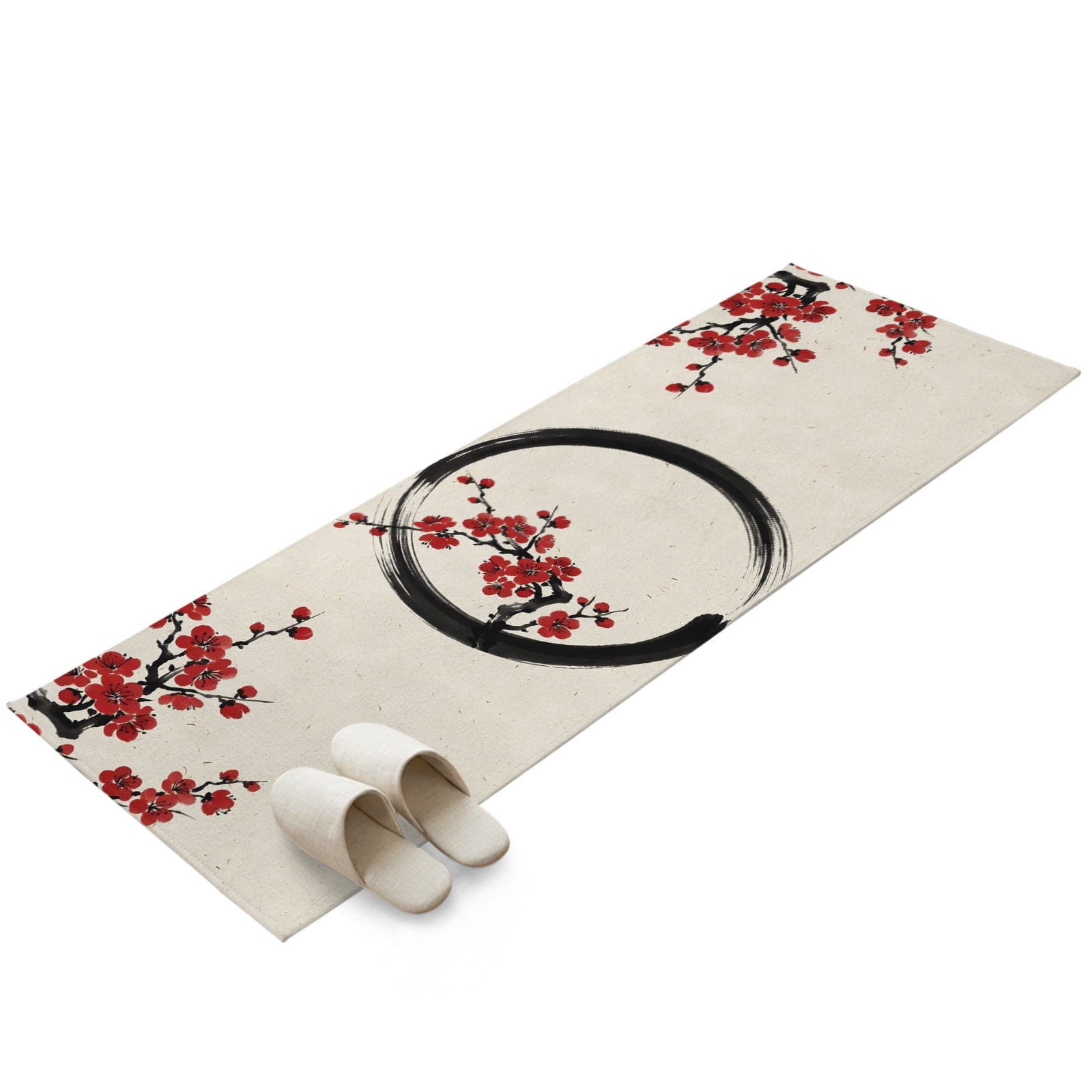 Hallway Runner Rug 2x6ft Cherry Blossom Washable Runner Rug Non Slip ...