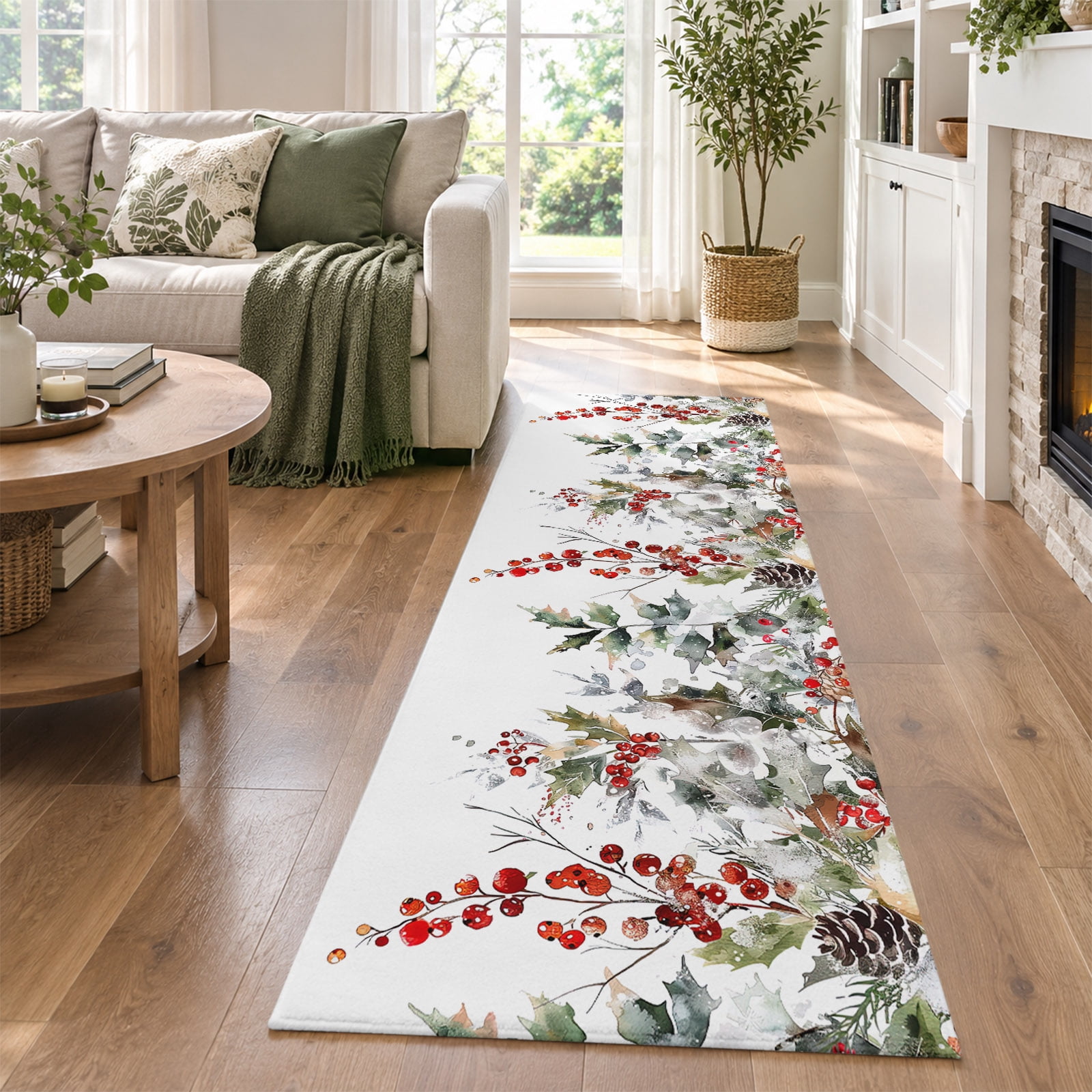 Red Breakfest Sign Hallway Runner Rug 2x6ft, Christmas Non Slip Kitchen Runner Rugs, Xmas ...