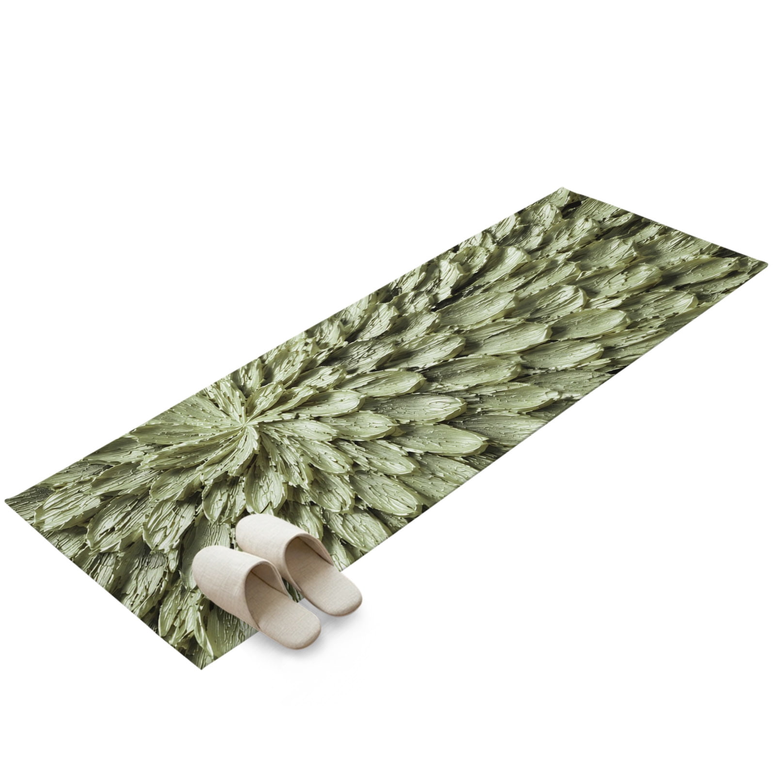 Hallway Runner Rug 2x6ft Sage Green Abstract Washable Runner Rug Non ...
