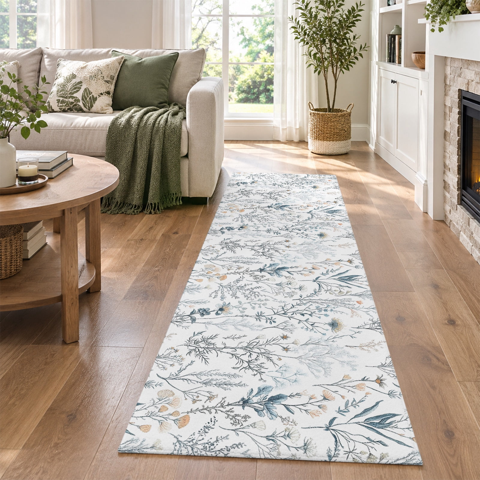 Hallway Runner Rug 2x6ft, Spring Floral Non Slip Kitchen Runner Rugs ...
