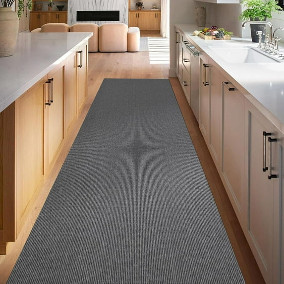 Hallway Runner Rug, 3' x 10' Washable Kitchen Runner Rug for Bedroom, Non-Slip Floor Protector for Laundry Entryway, Stain Resistant Runner Carpet for Bathroom, Floor Mat for Home, Light Gray