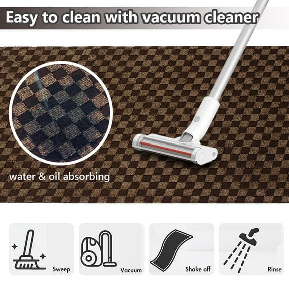 Hallway Runner Rug Checkered Carpet Custom Size 2FTX4FT, Indoor Outdoor Waterproof Area Rug for Entryway, Kitchen, Garage, Stairs, Front Door, Laundry Room, Commercial Use