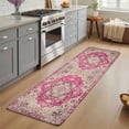 thumbnail image 1 of Hallway Runner Rug Indoor Outdoor 19.7"x63",Boho Pink Absorbent Non Slip Floor Rug,Middle Century Boho Geometric Abstract Southwestern Low Profile Door Mat for Double Door Kitchen Laundry Corridor, 1 of 9