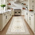 thumbnail image 1 of Hallway Runner Rug Non Slip - Washable 2.6x8 Kitchen Rugs for Living Room, Low-Pile Soft Bedroom Rug Indoor Floor Stain Resistant Carpets for Entryway, Laundry, Bathroom Beige, 1 of 15