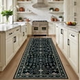 thumbnail image 1 of Hallway Runner Rug Non Slip - Washable 2.6x8 Kitchen Rugs for Living Room, Low-Pile Soft Bedroom Rug Indoor Floor Stain Resistant Carpets for Entryway, Laundry, Bathroom Black, 1 of 18