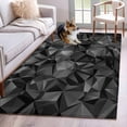 thumbnail image 1 of Hallway Runner Rugs 2.7x5 Ft, Black Geometric Non Slip Area Rugs for Kitchen Bedroom Entryway, Contemporary Minimalism Abstract Pattern Washable Carpet Runner Rug Floor Mats for Bedroom Home Decor, 1 of 8