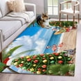 thumbnail image 1 of Hallway Runner Rugs 2.7x5 Ft, Blue Coastal Christmas Non Slip Area Rugs for Kitchen Bedroom Entryway, Xmas Tree Santa Summer Beach Washable Carpet Runner Rug Floor Mats for Bedroom Home Decor, 1 of 9