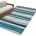 thumbnail image 1 of Hallway Runner Rugs 2.7x5 Ft, Blue Green Striped Non Slip Area Rugs for Kitchen Bedroom Entryway, Modern Stripes Art Watercolor Washable Carpet Runner Rug Floor Mats for Bedroom Home Decor, 1 of 9
