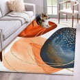 thumbnail image 1 of Hallway Runner Rugs 2.7x5 Ft, Boho Geometric Non Slip Area Rugs for Kitchen Bedroom Entryway, Orange Blue Abstract Patterned Gold Stripes Washable Carpet Runner Rug Floor Mats for Bedroom Home Decor, 1 of 8